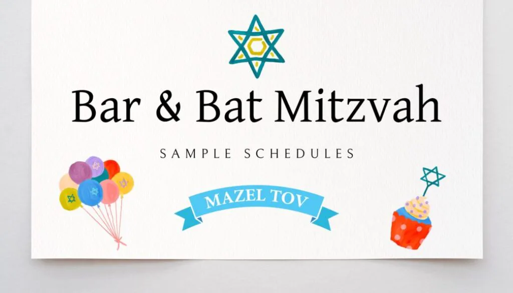 Bar & Bat Mitzvah sample schedules