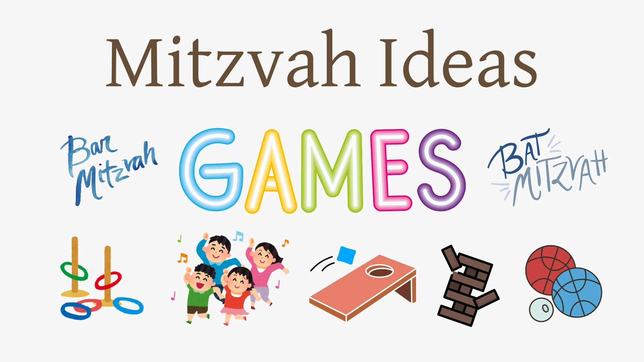 Fun Mitzvah games for bar and bat mitzvahs.