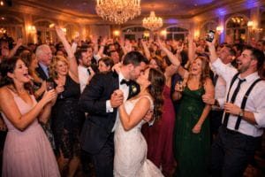 DJ Mike packing the dance floor at a Fox Meadow Barn wedding in Chambersburg Pennsylvania